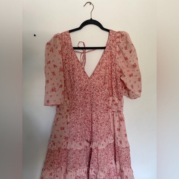 American Eagle Floral Pink Ruffle Dress - XL - Picture 4 of 9